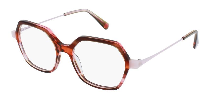 Oxibis Sechseckig Brillen TA4 Braun für Damen