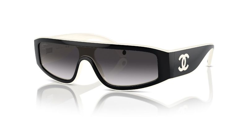 Chanel Rechteckig Sonnenbrillen 0CH6057 Schwarz für Damen