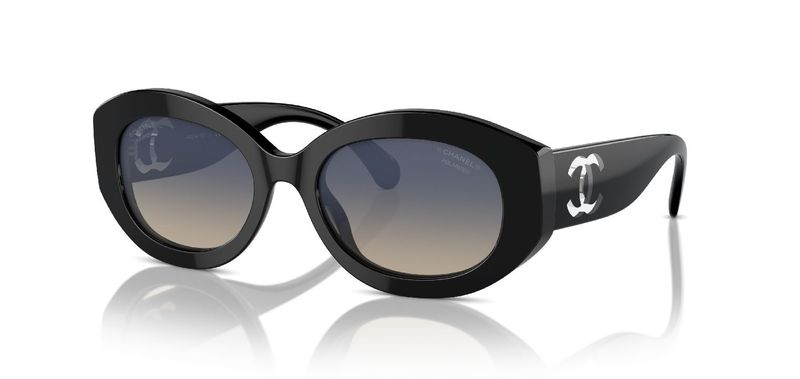 Chanel Oval Sunglasses 0CH5528 Black for Woman