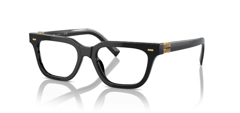 Miu Miu Rectangle Eyeglasses 0MU 07XV Black for Woman