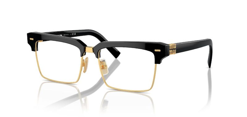 Miu Miu Rectangle Eyeglasses 0MU 11XV Black for Woman