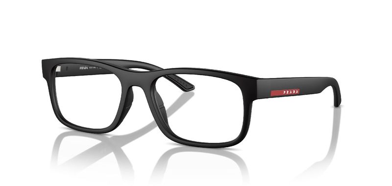 Prada Linea Rossa Rectangle Eyeglasses 0PS 04QV Black for Man