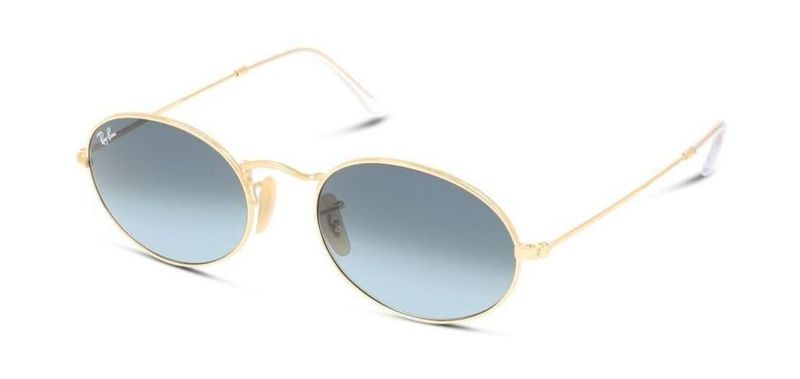 Ray-Ban Oval Sunglasses 3547 Gold for Unisex