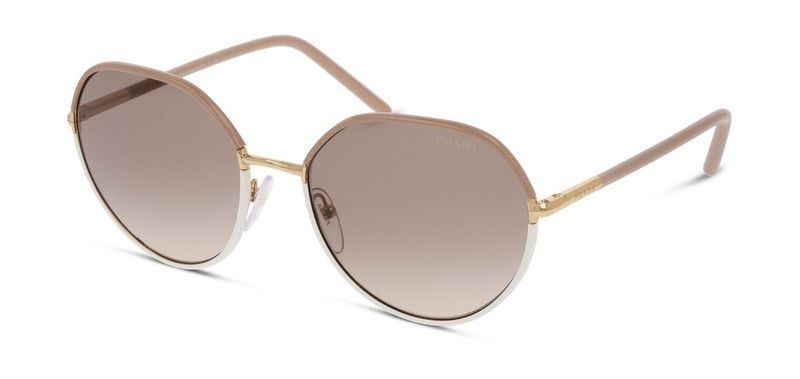 Prada Round Sunglasses 0PR 65XS Beige for Woman