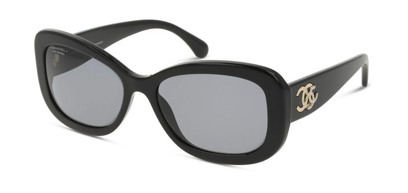 Chanel Rechteckig Sonnenbrillen 0CH5468B Schwarz für Damen