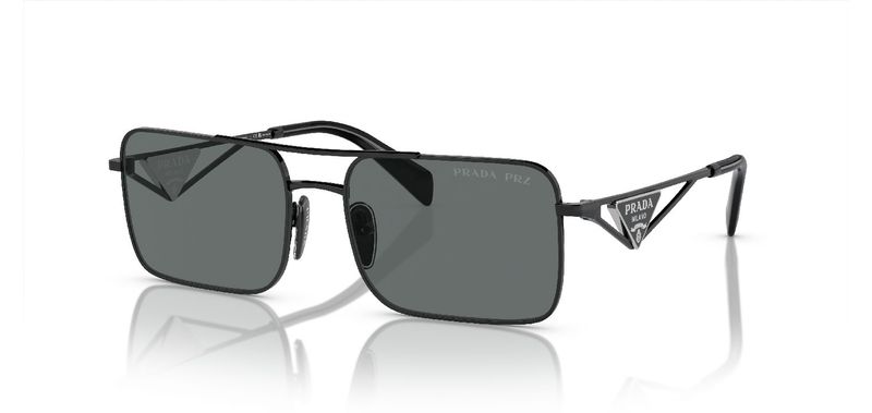 Prada Rectangle Sunglasses 0PR A52S Black for Unisex