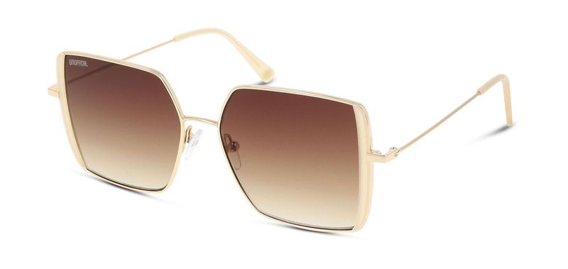 Unofficial Rectangle Sunglasses UNSF0080 Gold for Woman